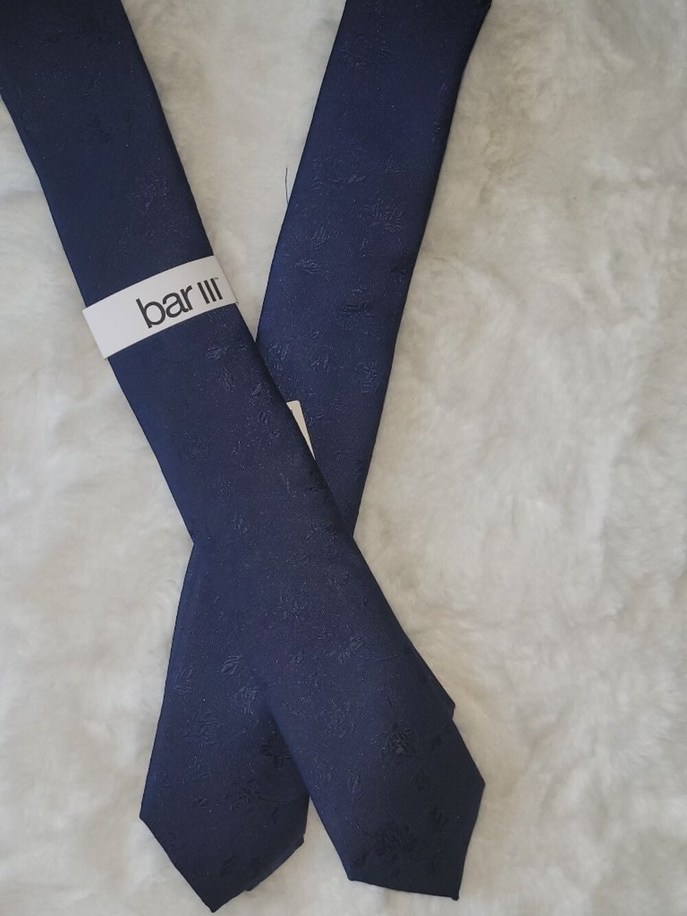 Bar III Mens Auburn Floral Tie Navy OS